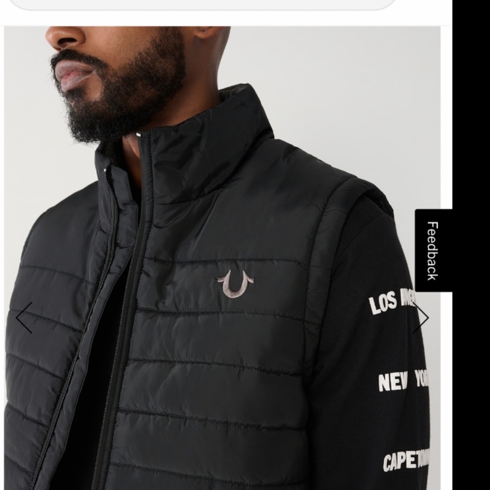 True Religion Men's Black Puffer Jacket